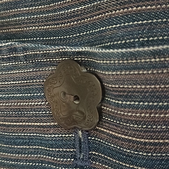 Intuitions Womens Blue Striped Y2K Bohemian Nights Jacket Size: 6 - Picture 4 of 8